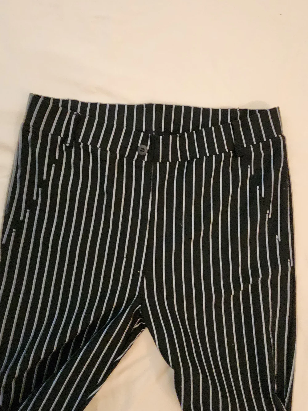 Women's Black Pinstripe Slim Leg Pants
